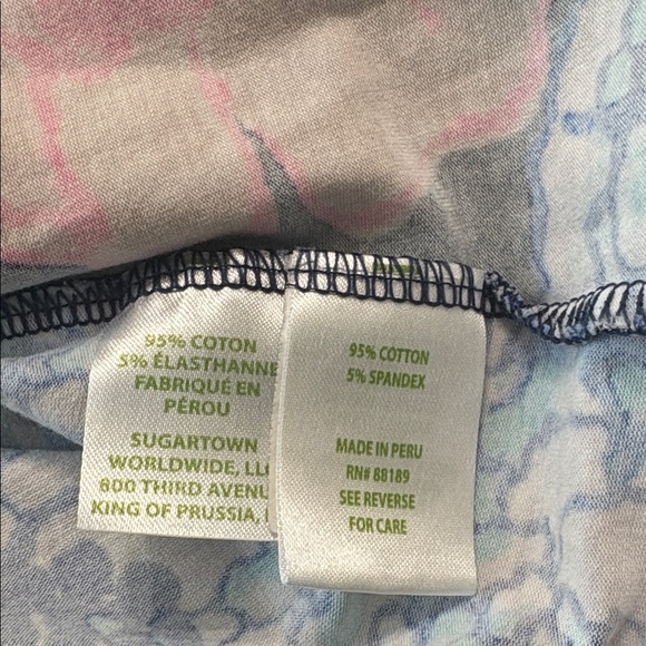 Lily Pulitzer Aleah High Tide Navy Pink Tee Medium.  B112 - Picture 5 of 10